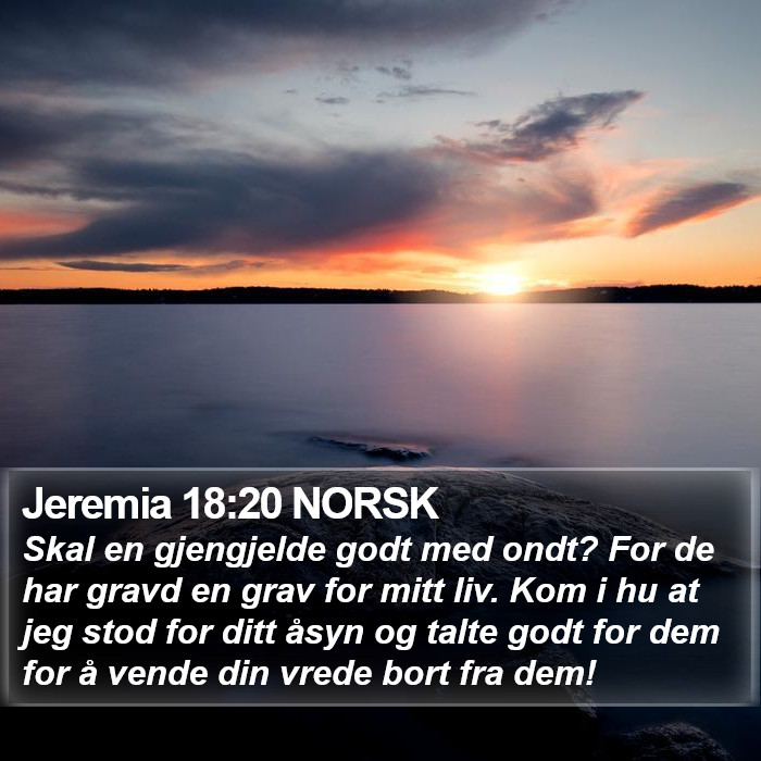 Jeremia 18:20 NORSK Bible Study