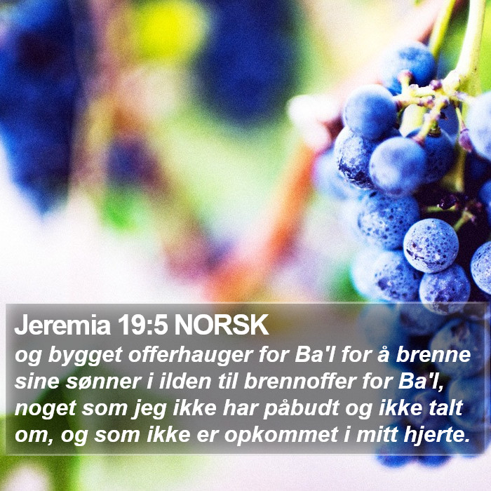 Jeremia 19:5 NORSK Bible Study