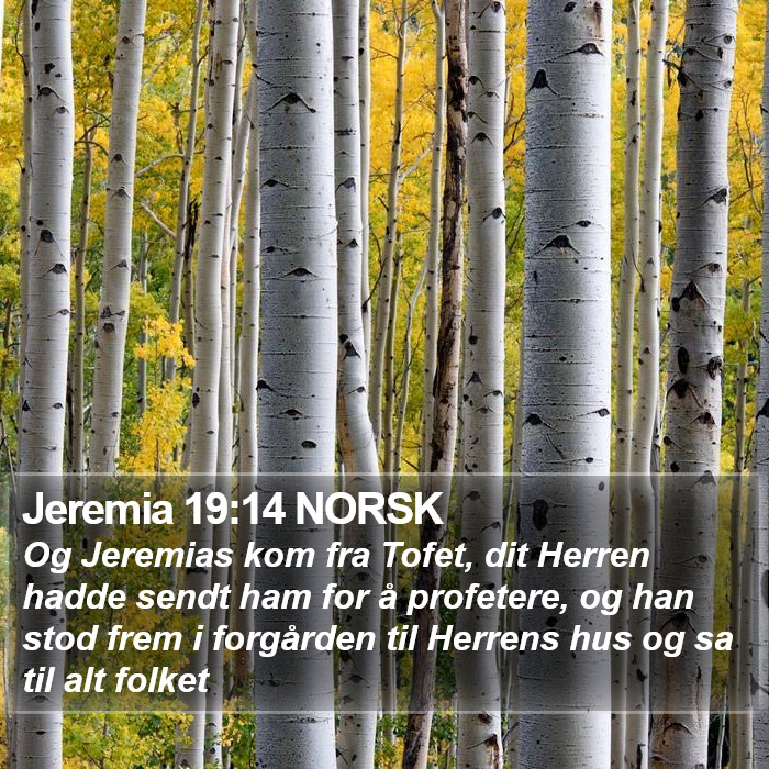 Jeremia 19:14 NORSK Bible Study