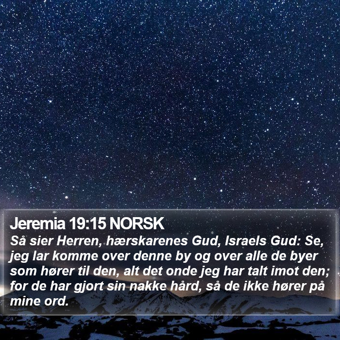 Jeremia 19:15 NORSK Bible Study