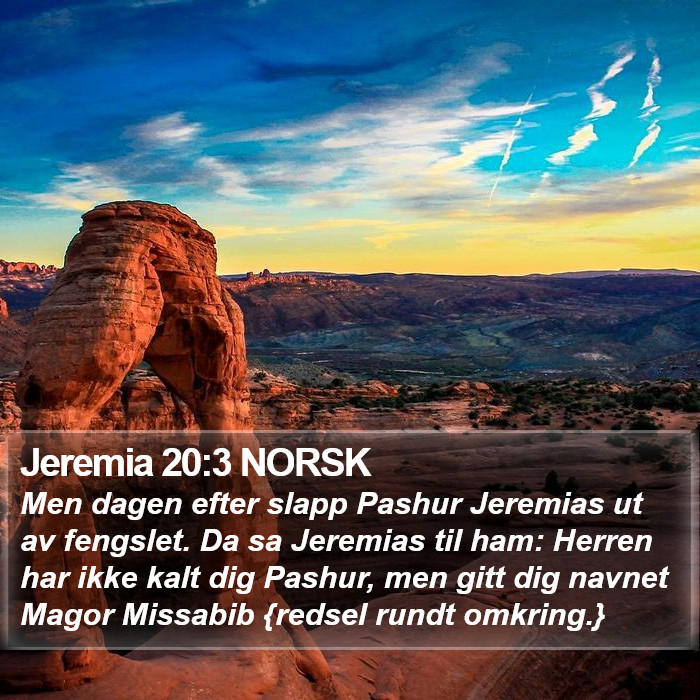 Jeremia 20:3 NORSK Bible Study