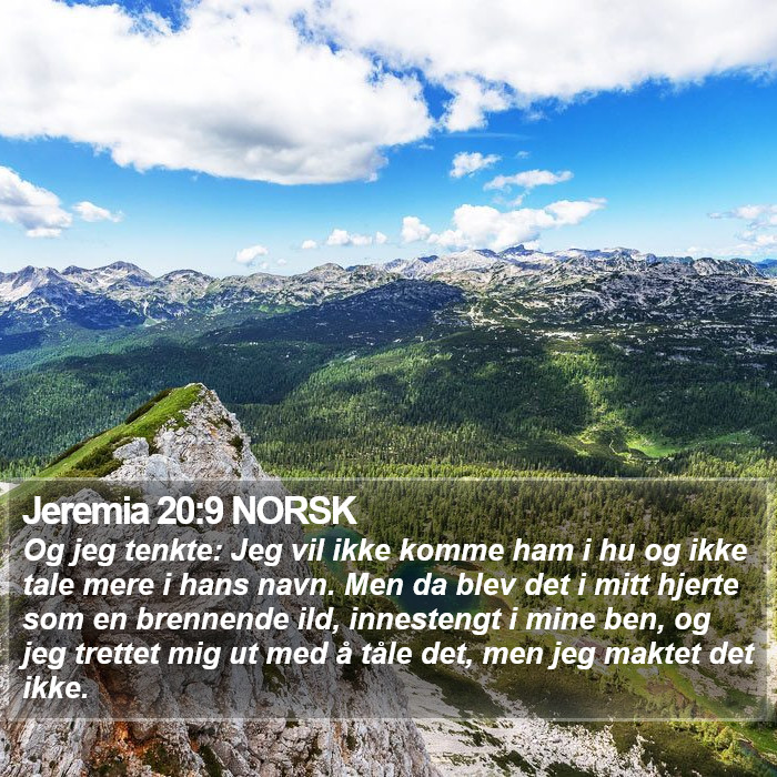 Jeremia 20:9 NORSK Bible Study