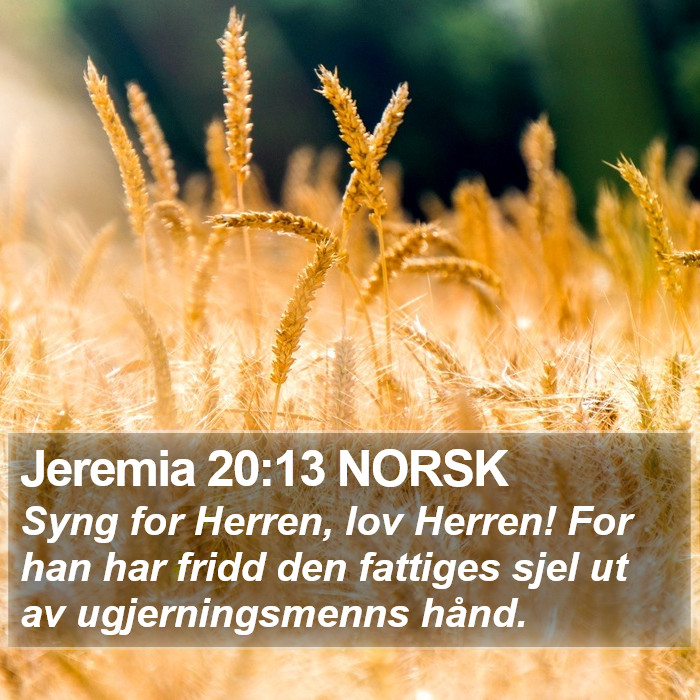 Jeremia 20:13 NORSK Bible Study