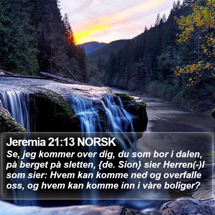 Jeremia 21:13 NORSK Bible Study