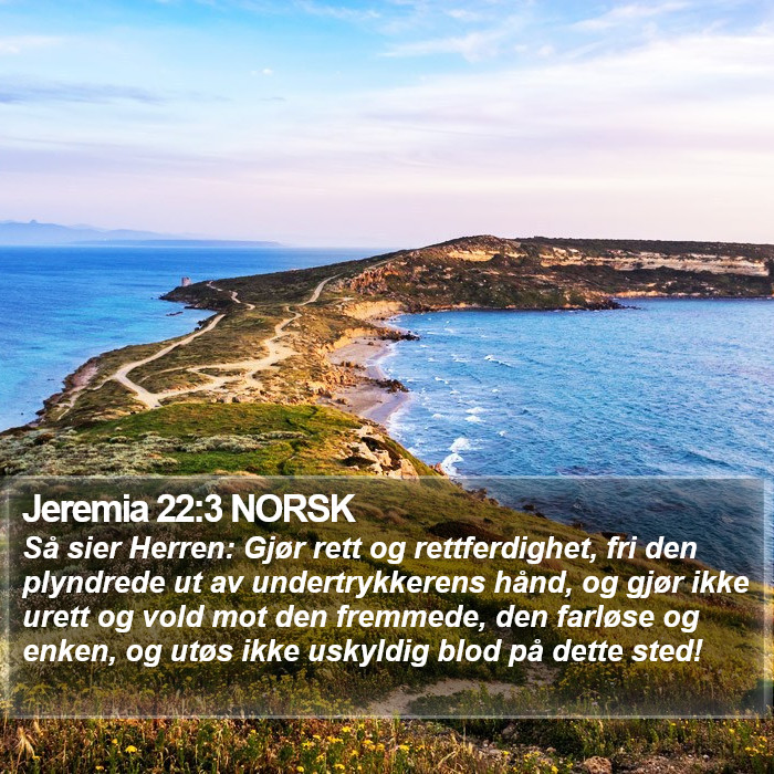 Jeremia 22:3 NORSK Bible Study