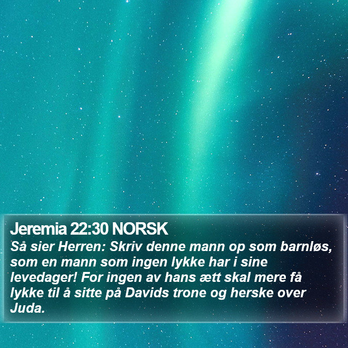 Jeremia 22:30 NORSK Bible Study