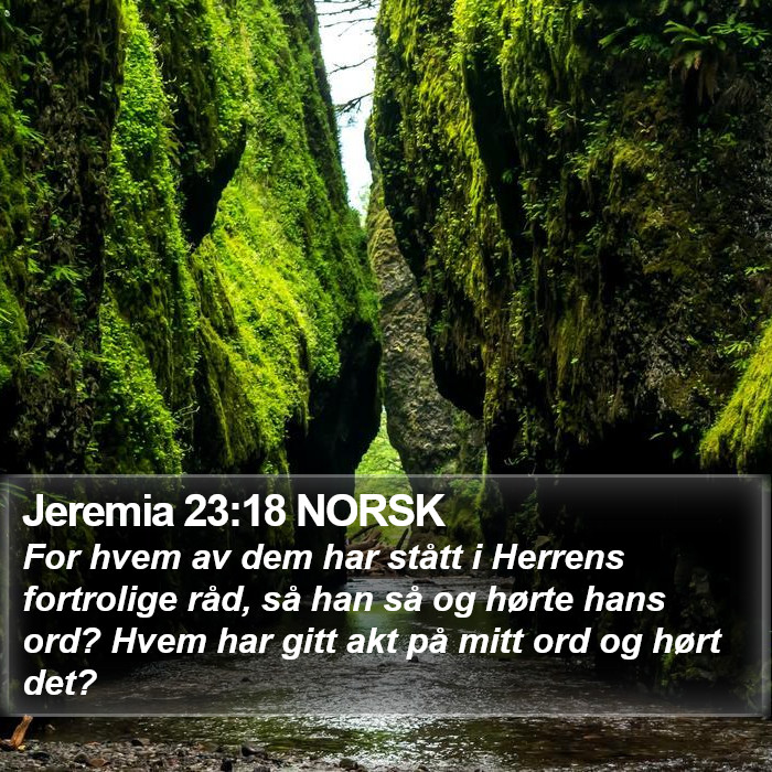 Jeremia 23:18 NORSK Bible Study