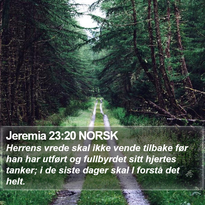 Jeremia 23:20 NORSK Bible Study