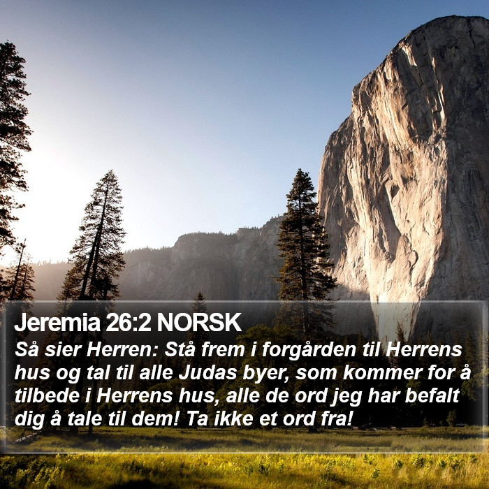 Jeremia 26:2 NORSK Bible Study