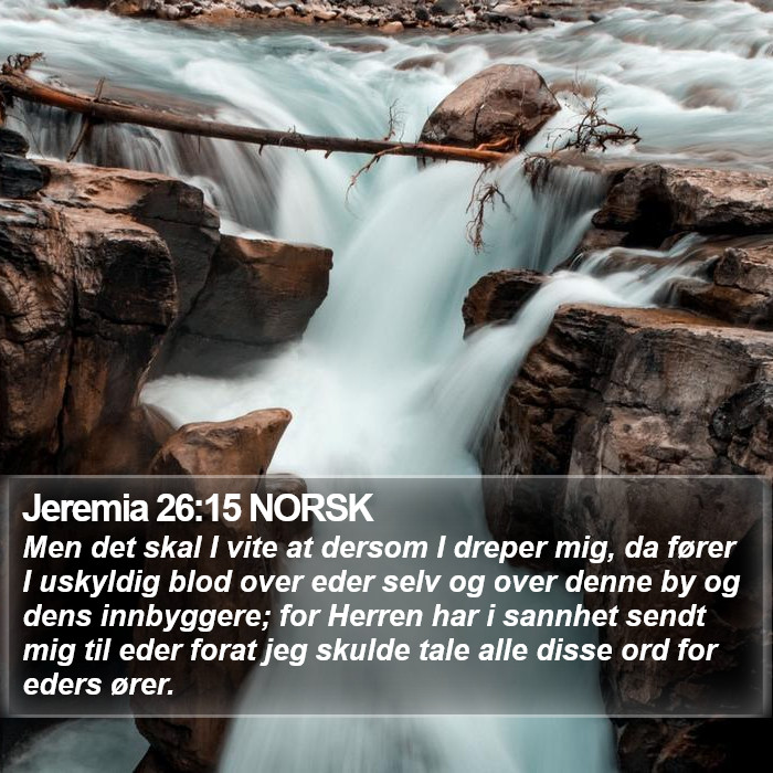 Jeremia 26:15 NORSK Bible Study