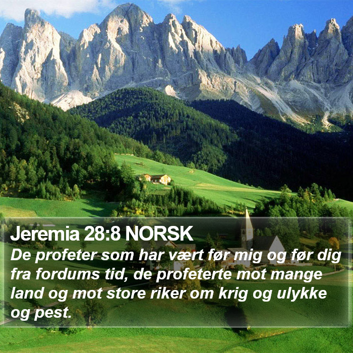 Jeremia 28:8 NORSK Bible Study
