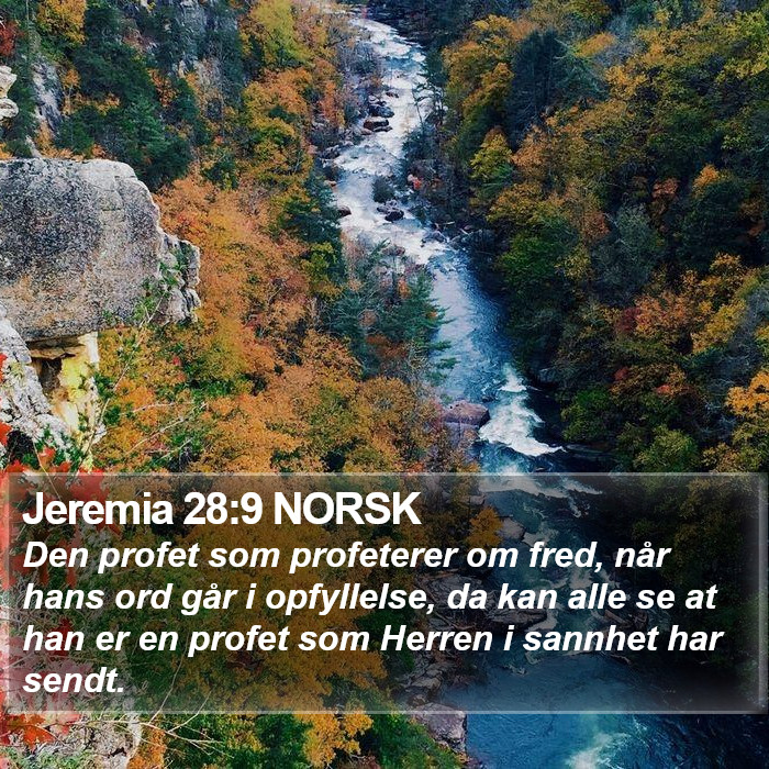 Jeremia 28:9 NORSK Bible Study