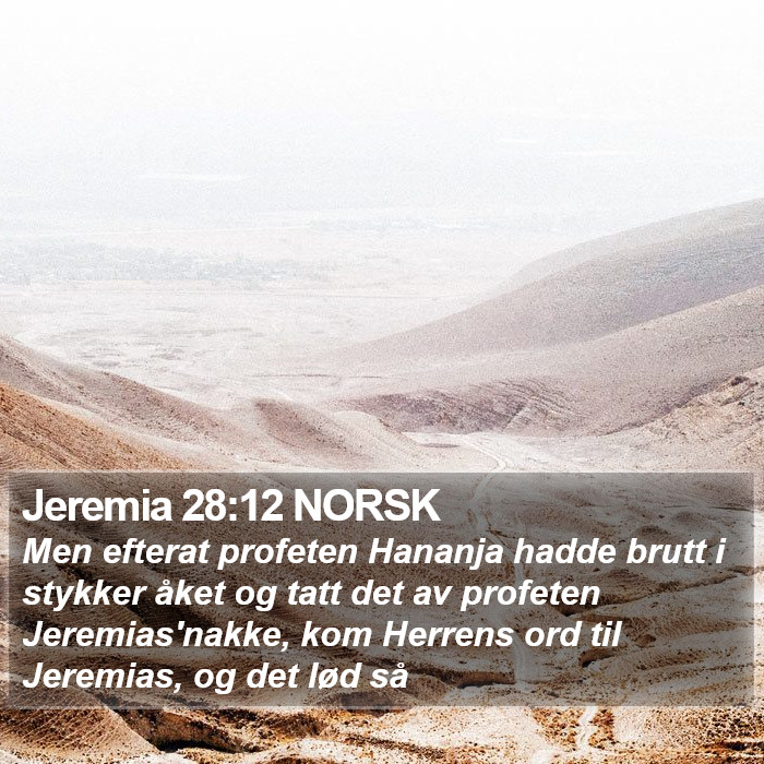 Jeremia 28:12 NORSK Bible Study