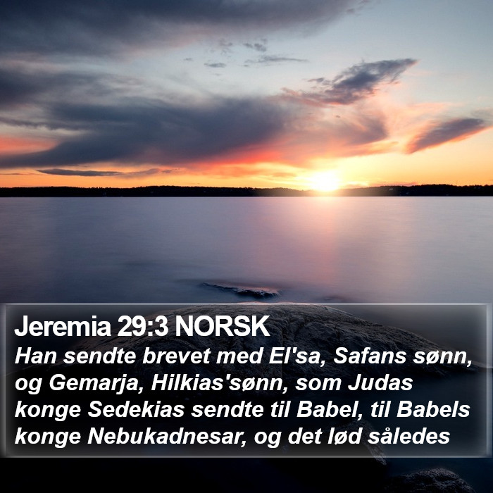 Jeremia 29:3 NORSK Bible Study