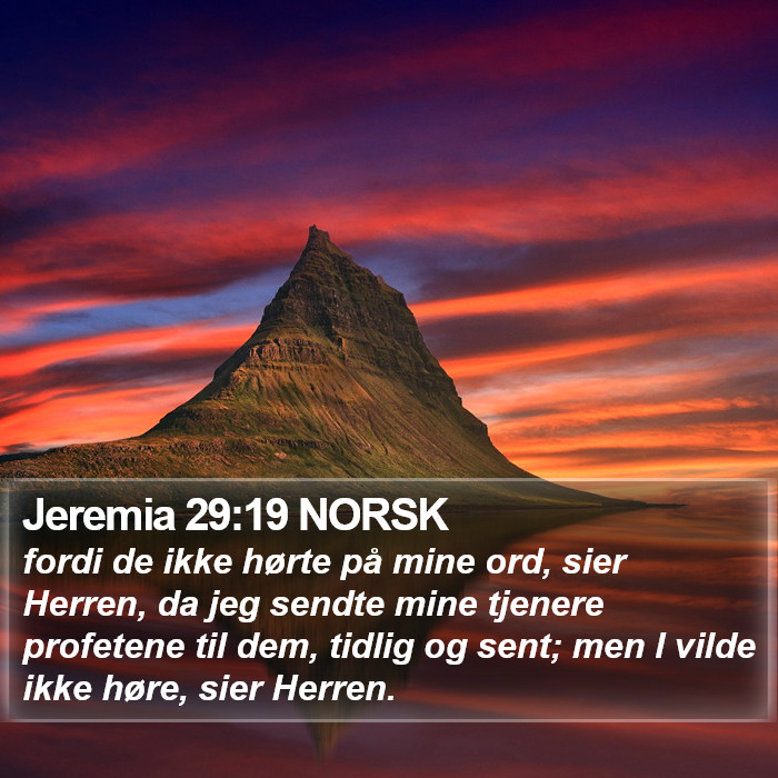 Jeremia 29:19 NORSK Bible Study