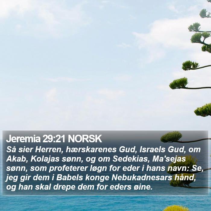 Jeremia 29:21 NORSK Bible Study