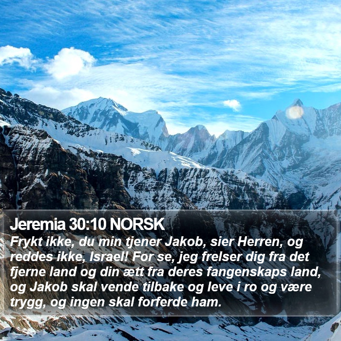 Jeremia 30:10 NORSK Bible Study