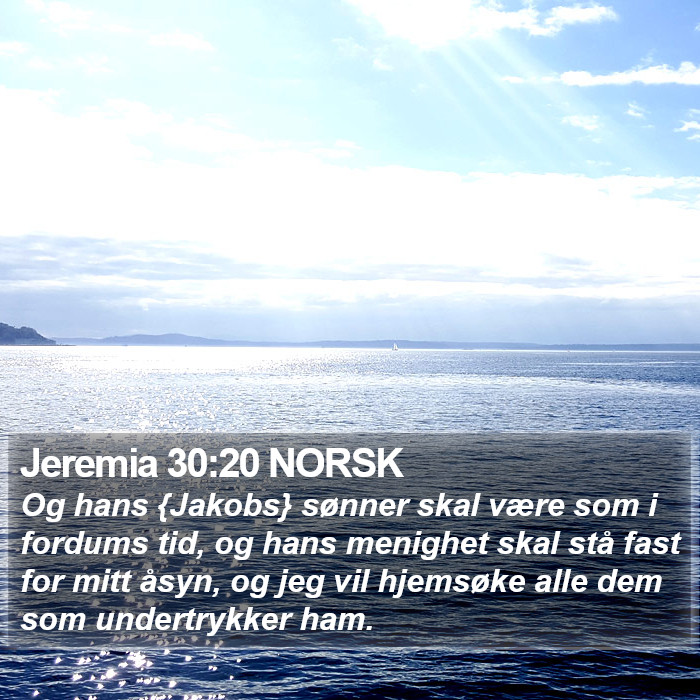 Jeremia 30:20 NORSK Bible Study