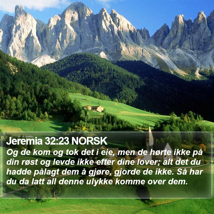 Jeremia 32:23 NORSK Bible Study