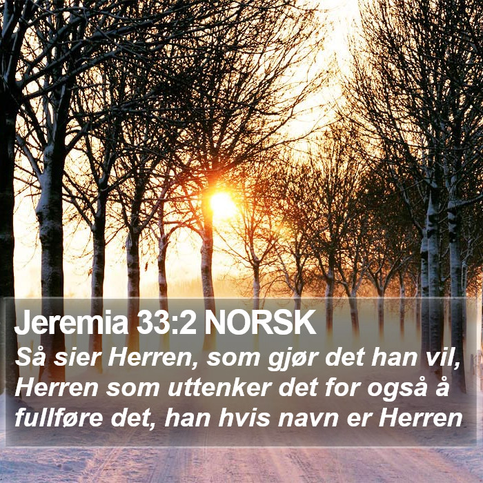 Jeremia 33:2 NORSK Bible Study