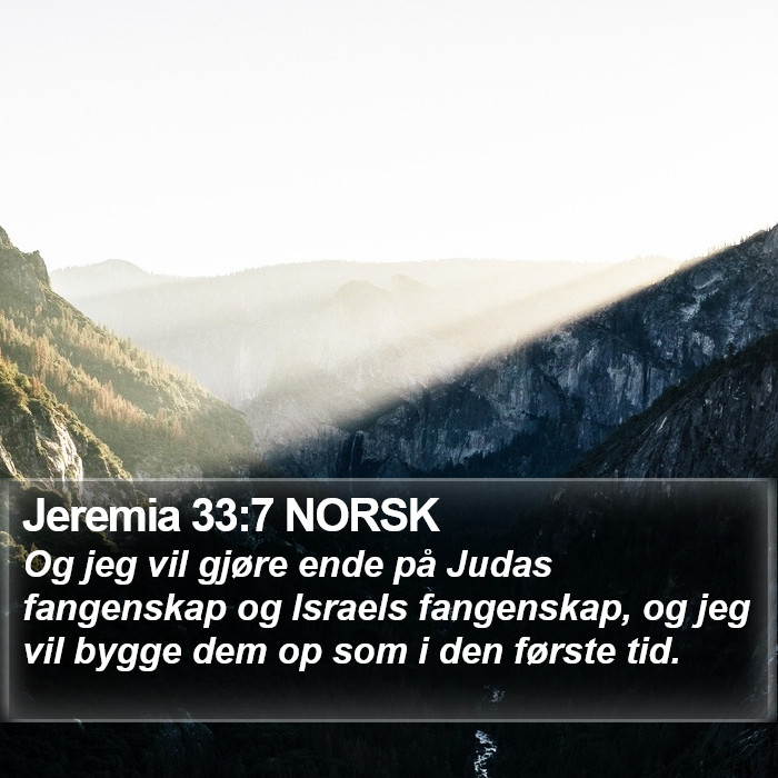 Jeremia 33:7 NORSK Bible Study