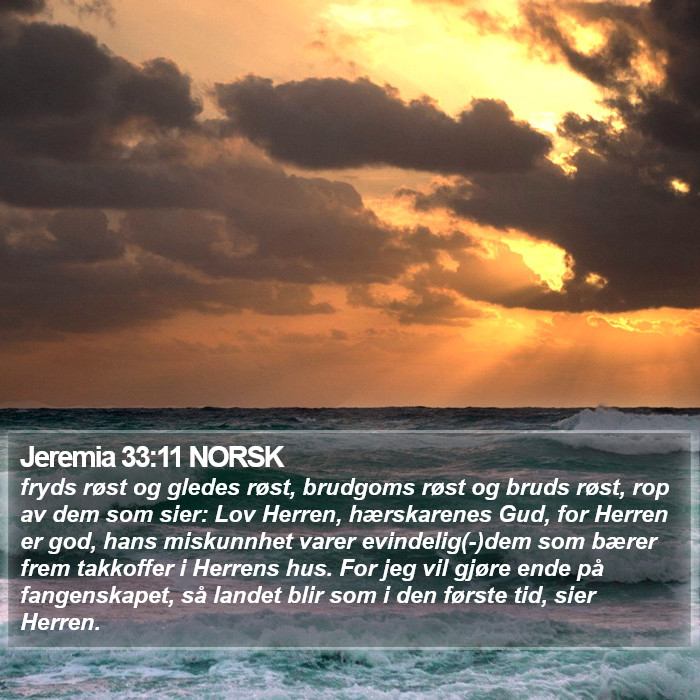 Jeremia 33:11 NORSK Bible Study