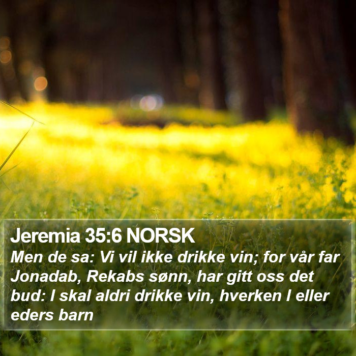 Jeremia 35:6 NORSK Bible Study