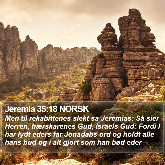 Jeremia 35:18 NORSK Bible Study