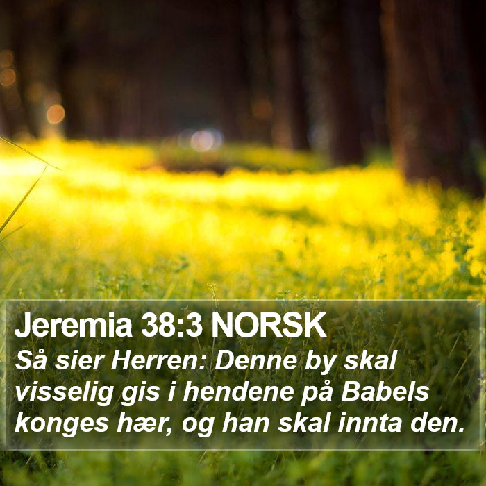 Jeremia 38:3 NORSK Bible Study