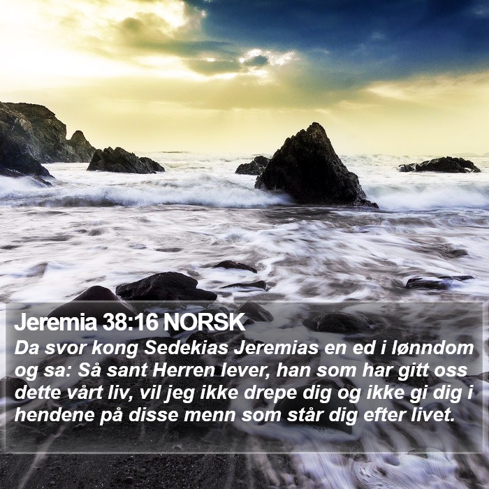 Jeremia 38:16 NORSK Bible Study