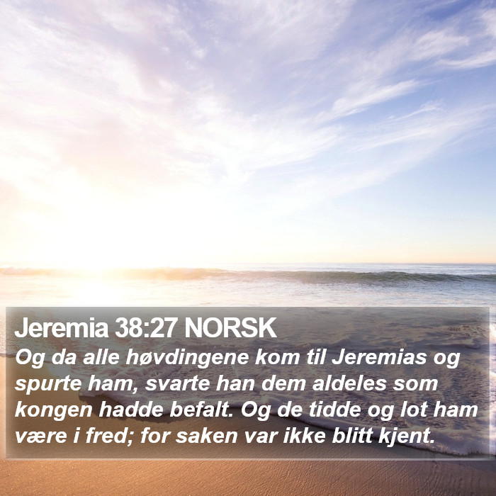 Jeremia 38:27 NORSK Bible Study