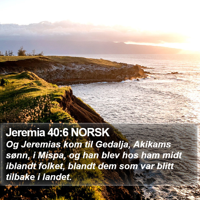 Jeremia 40:6 NORSK Bible Study