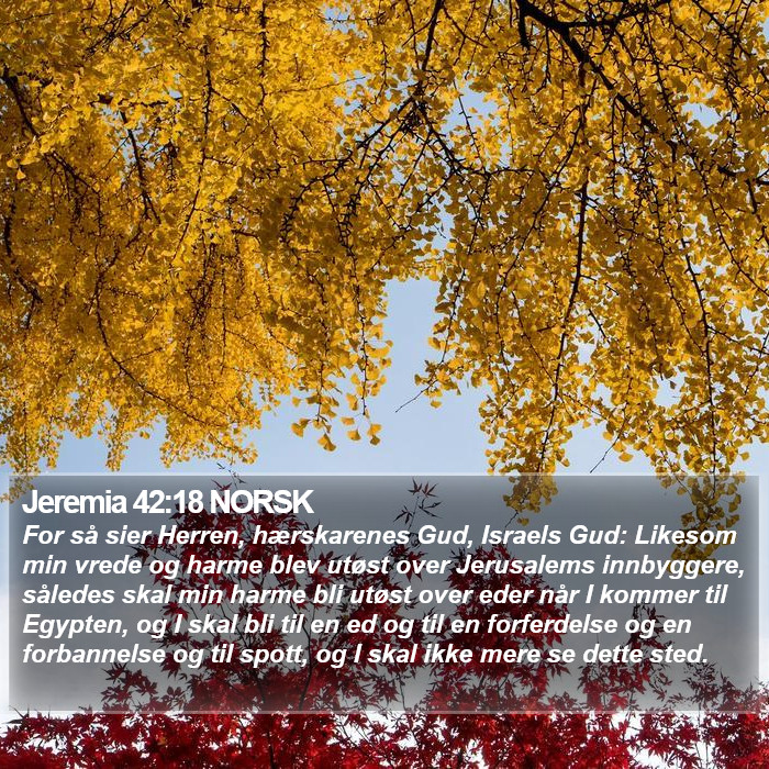 Jeremia 42:18 NORSK Bible Study