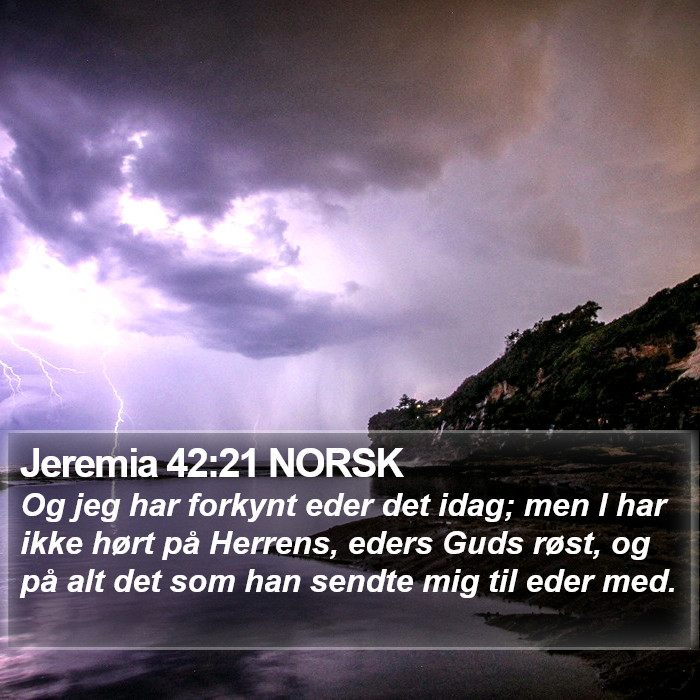 Jeremia 42:21 NORSK Bible Study