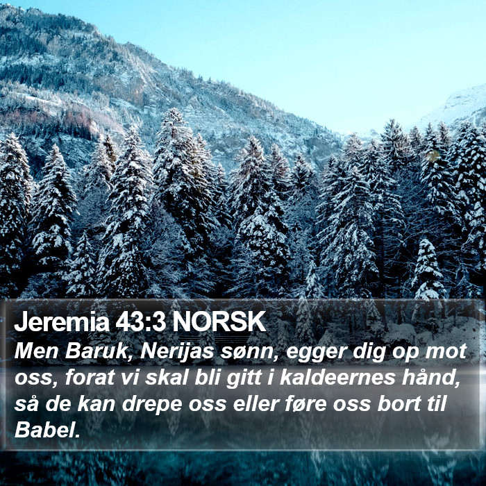 Jeremia 43:3 NORSK Bible Study