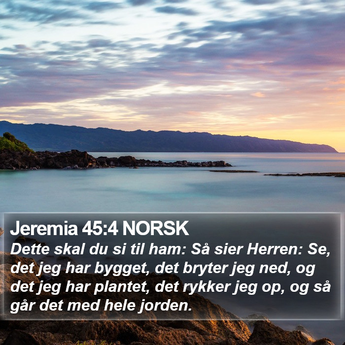 Jeremia 45:4 NORSK Bible Study