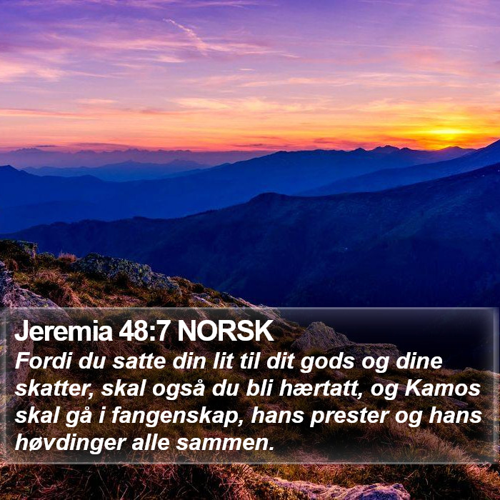 Jeremia 48:7 NORSK Bible Study