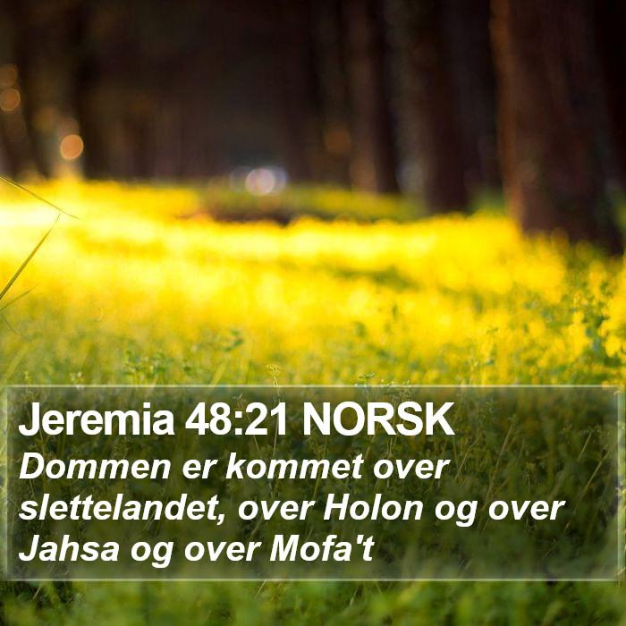 Jeremia 48:21 NORSK Bible Study