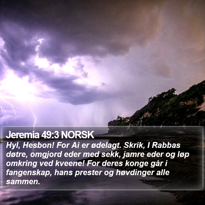 Jeremia 49:3 NORSK Bible Study