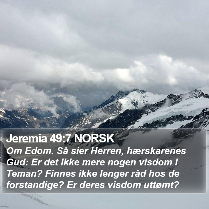 Jeremia 49:7 NORSK Bible Study