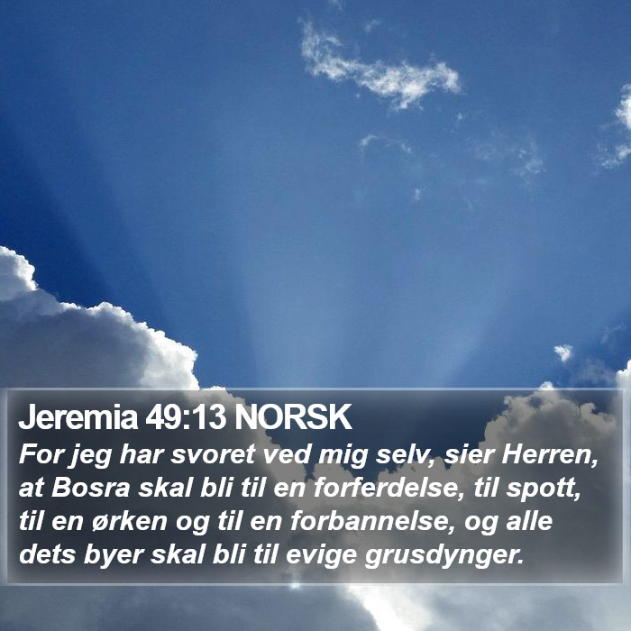 Jeremia 49:13 NORSK Bible Study