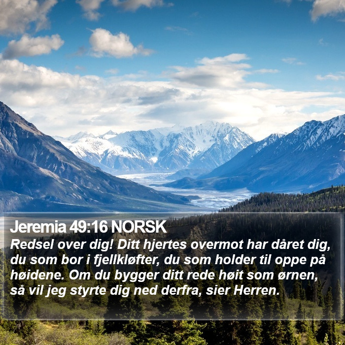 Jeremia 49:16 NORSK Bible Study