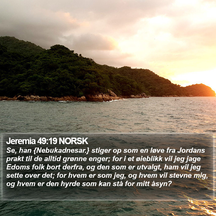 Jeremia 49:19 NORSK Bible Study