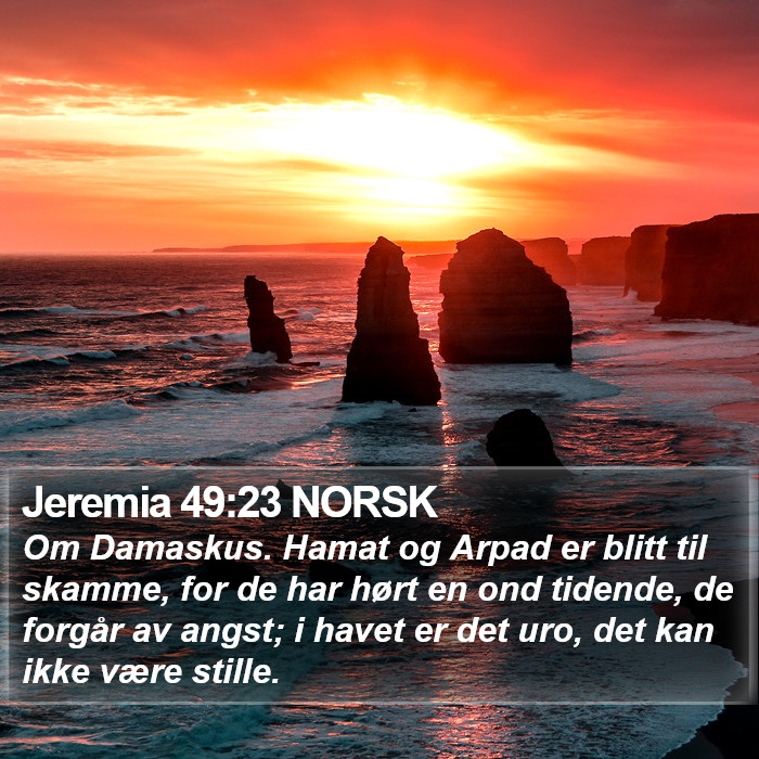 Jeremia 49:23 NORSK Bible Study