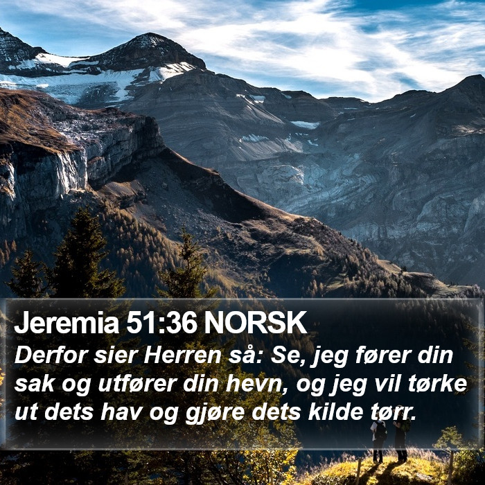 Jeremia 51:36 NORSK Bible Study