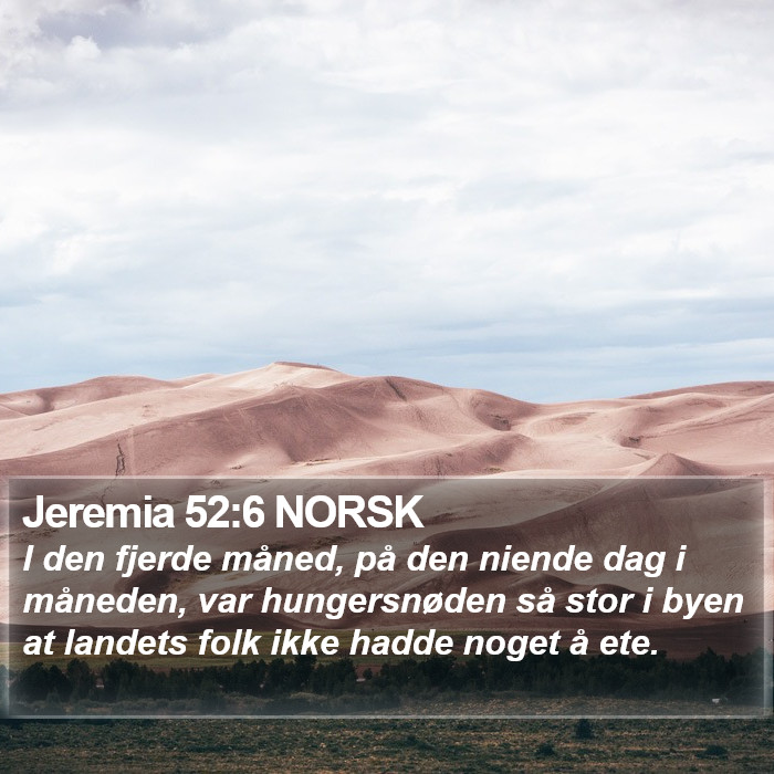 Jeremia 52:6 NORSK Bible Study