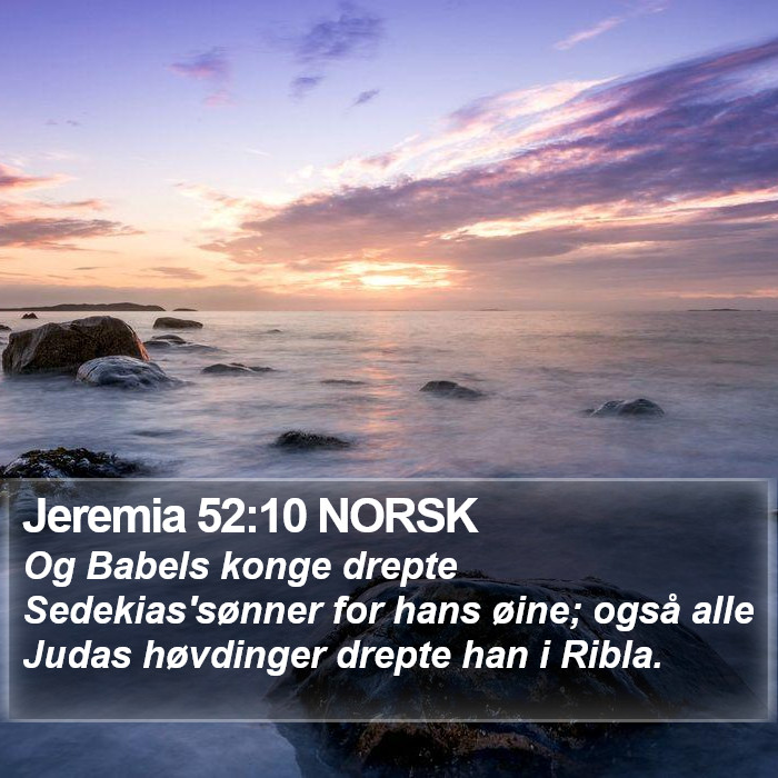 Jeremia 52:10 NORSK Bible Study