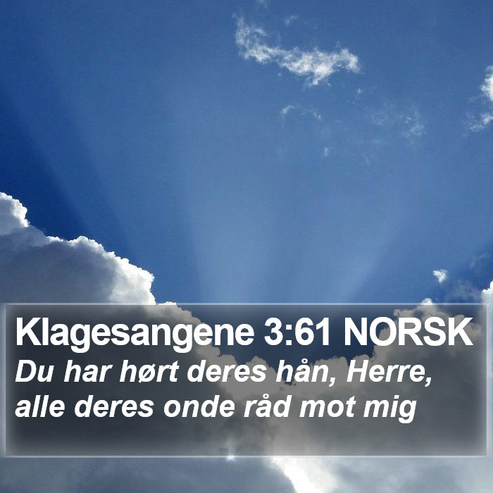 Klagesangene 3:61 NORSK Bible Study