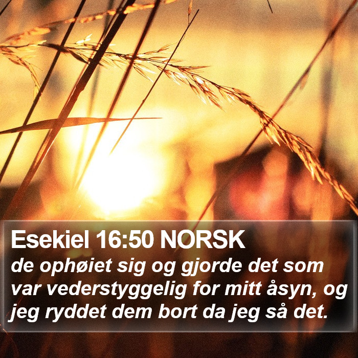 Esekiel 16:50 NORSK Bible Study