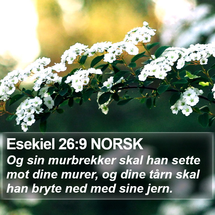 Esekiel 26:9 NORSK Bible Study